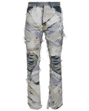 Who Decides War Beach Sand Patchwork Jeans - Gray