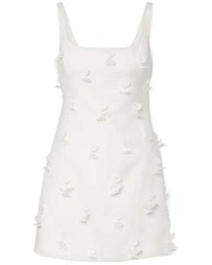 Jonathan Simkhai Calinn Floral-Appliqué Linen-Blend Minidress - White