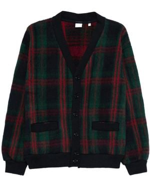 Aspesi Plaid Wool Cardigan - Black
