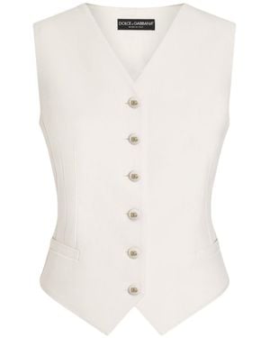 Dolce & Gabbana Wool Twill Vest - White
