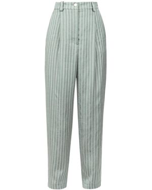 Alysi Striped Casual Pants - Green