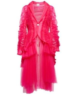 Comme des Garçons Ruched Tulle Blazer Dress - Pink