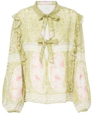 Giambattista Valli Printed Silk Georgette Blouse - Yellow