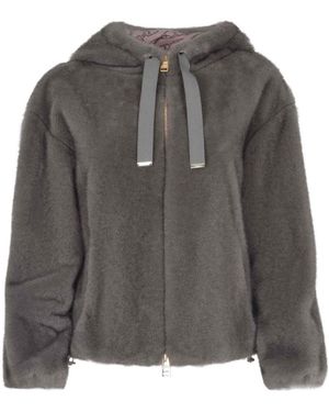Herno Zip-Up Hooded Jacket - Grey