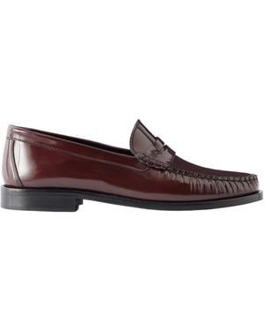Aeyde Terry Patent-Leather Penny Loafers - Brown