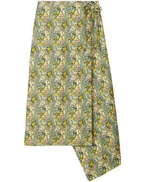 Tory Burch Printed Asymmetric Skirt - Green