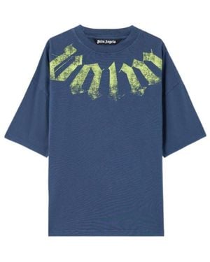 Palm Angels Logo-Print T-Shirt - Blue
