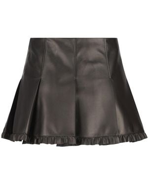 Miu Miu Pleated Nappa Leather Skirt - Grey
