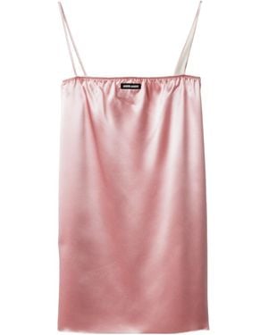 Miu Miu Logo-Patch Satin Dress - Pink