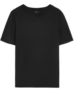 JOSEPH Silk-Crepe T-Shirt - Black