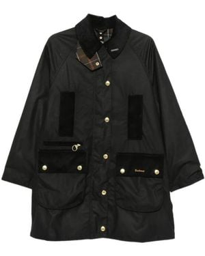 Barbour Corduroytrimmed Waxed Field Jacket - Black