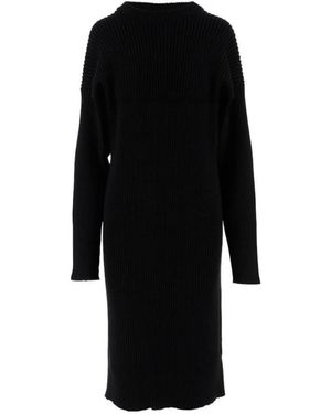 Bottega Veneta Open Back Knitted Dress - Black