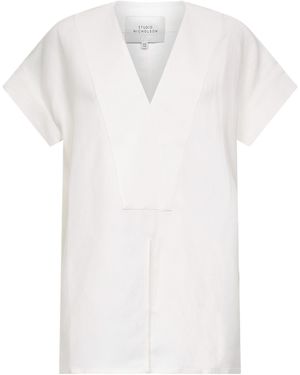 Studio Nicholson V-Neck Short-Sleeved Top - White