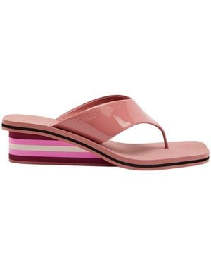 Chloé Minimalist Comfortable Wedge Sandals - Pink