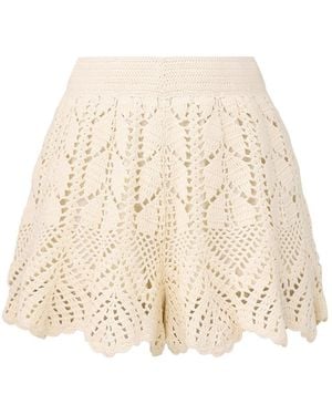 Zimmermann Awaken Lace Crochet Shorts - Natural