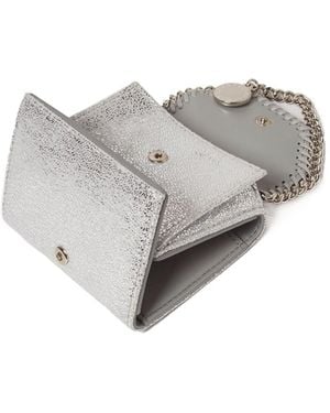 Stella McCartney Falabella Metallic Tri-Fold Wallet - White
