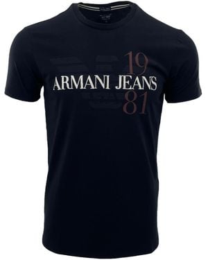 Armani Jeans Item O-Neck Short-Sleeved T-Shirt - Blue