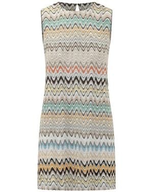 Missoni Zigzag Sleeveless Knitted Dress - Gray