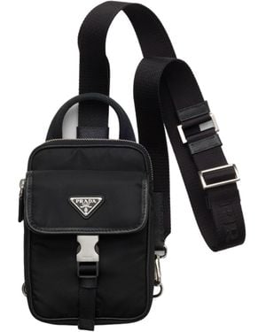 iPhone・スマホケース Re-Nylon and Saffiano leather smartphone case Black Re-Nylon and Saffiano leather smartphone case | PRADA
