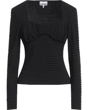 Ganni Pleated Design Top - Black