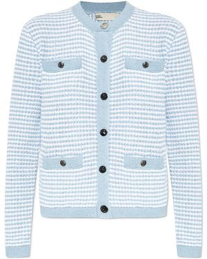 Tory Burch Kendra Cotton Blend Cardigan - Blue