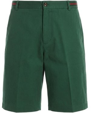 Gucci Web Detailed Shorts - Green