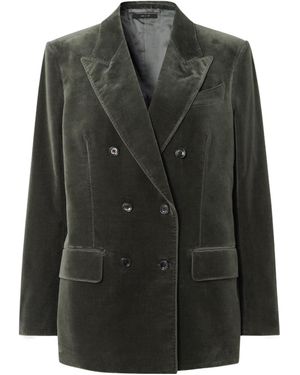 Tom Ford Double-Breasted Velvet Jacket - Black