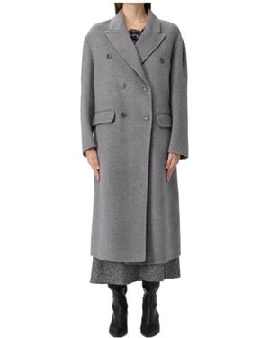 Ermanno Scervino Long-Sleeved Double-Breasted Coat - Grey