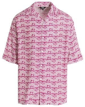 Gcds Waved Logo Shirt - Pink
