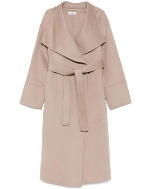 Soft Goat Long-Sleeved Coat - Natural