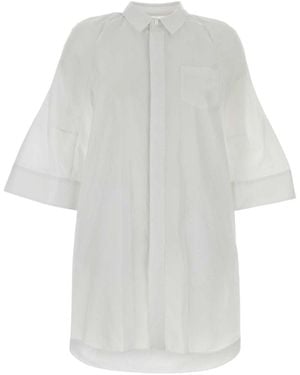 Sacai Wide Sleeved Chemisier Dress - White