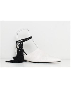 Lanvin Snake Ribbon Flat Shoes Fspl0W Pibu 021 - White