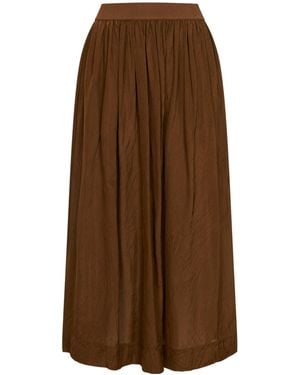 Uma Wang Elastic Waist Pleated Skirt - Brown