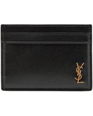 Saint Laurent Grained Leather Card Holder - Black