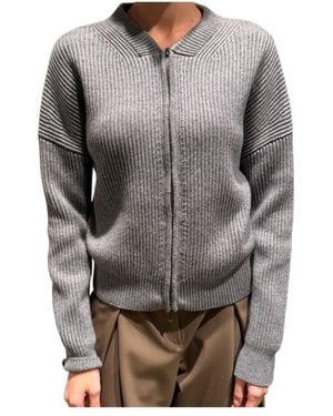 Max Mara Zip-Up Cardigan - Grey