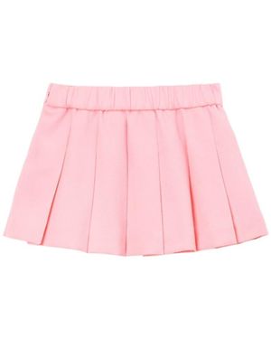 Burberry Pleated Ruched Flared Skirt - Pink