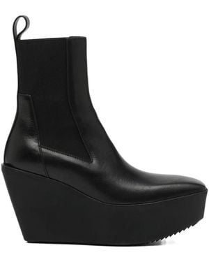 Rick Owens Square-Toe Ankle Boots - Black