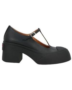Marni Minimal Round-Toe Block Heel Shoes - Black