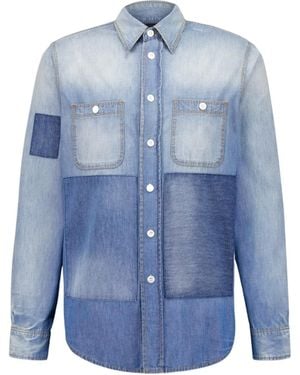 Givenchy Patchwork Denim Shirt - Blue