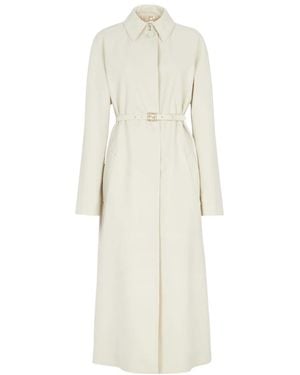 Fendi Single-Breasted Overcoat - White