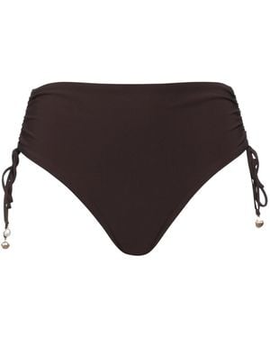 Tory Burch High-Waisted Swim Trunks - Brown