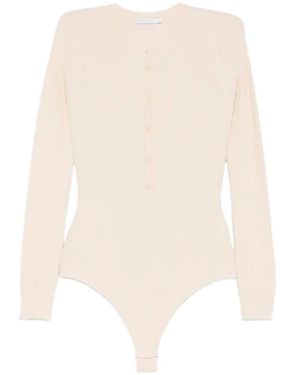 Patrizia Pepe Button-Fastening Bodysuit - White