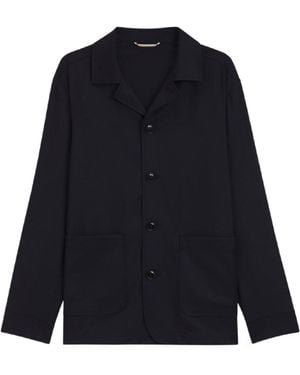 BOSS Loose Wool Shirt Jacket - Blue