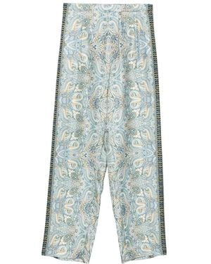 Etro Paisley-Print Trousers - Blue