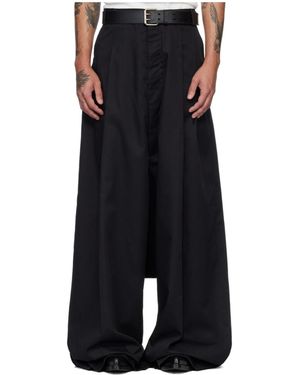 Lu'u Dan Lowline Belt Loop Casual Trousers - Black
