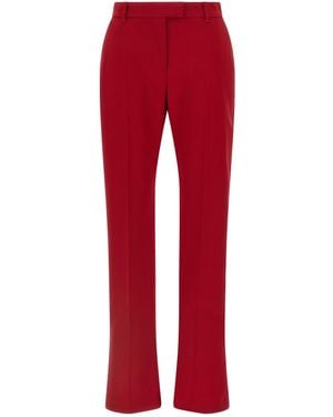 McQueen Stretch Wool Gabardine Pants - Red