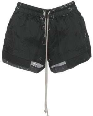 Rick Owens Drawstring Printed Shorts - Black
