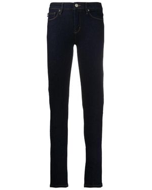 Moschino Logo Embroidered Skinny Jeans - Blue