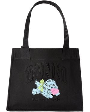 Ganni Shopper Tote Bag - Black