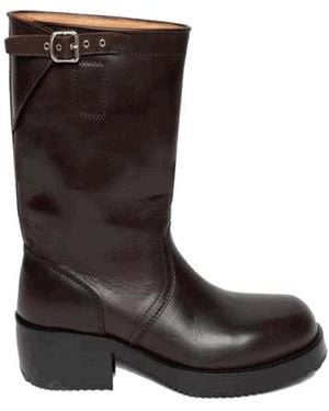 Dries Van Noten Round-Toed Ankle Boots - Brown